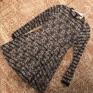 Cream dress with black lace (girls large)